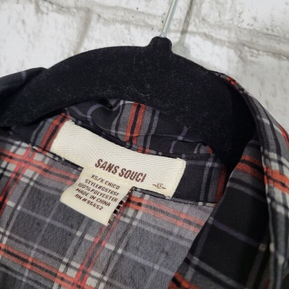 Sans Souci chiffon plaid blouse - Picture 10 of 12